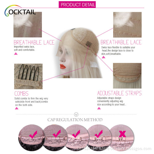 Long hair lace front blonde synthetic wig, factory directly sale blond wig for white women